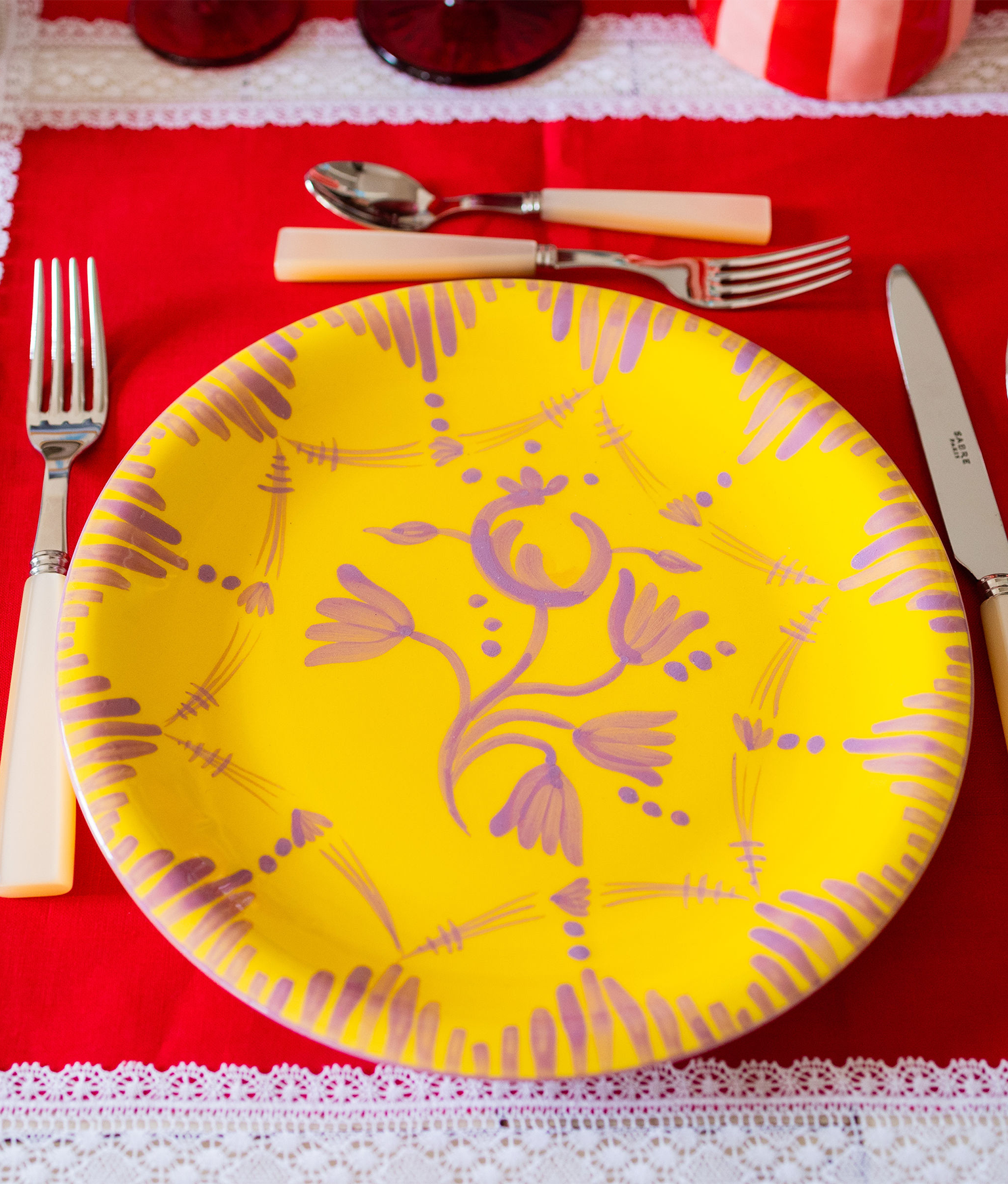 Eat Me Dinner Plates, Yellow / Lilac