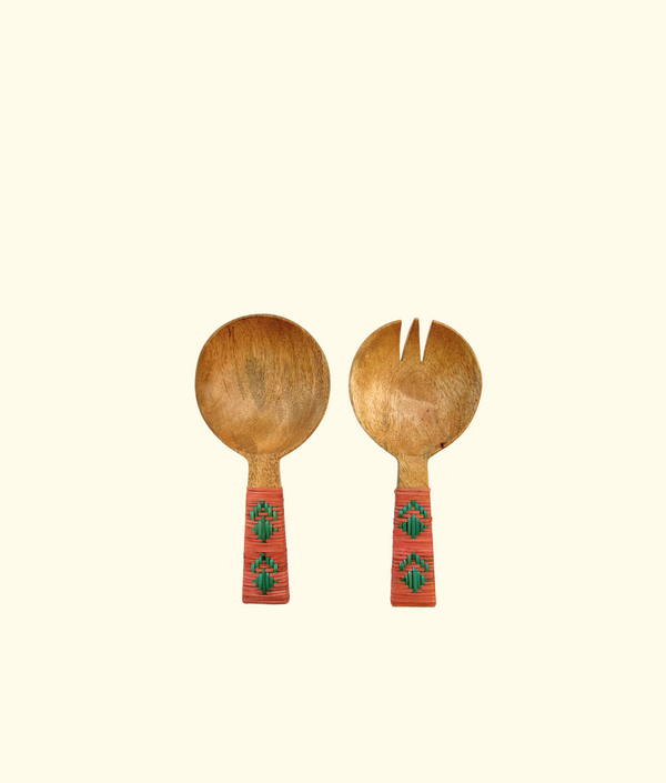 Losange Salad Serving Set, Apricot