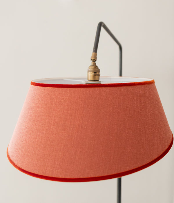 Red Linen/Red Trim, Luna Standing Lamp