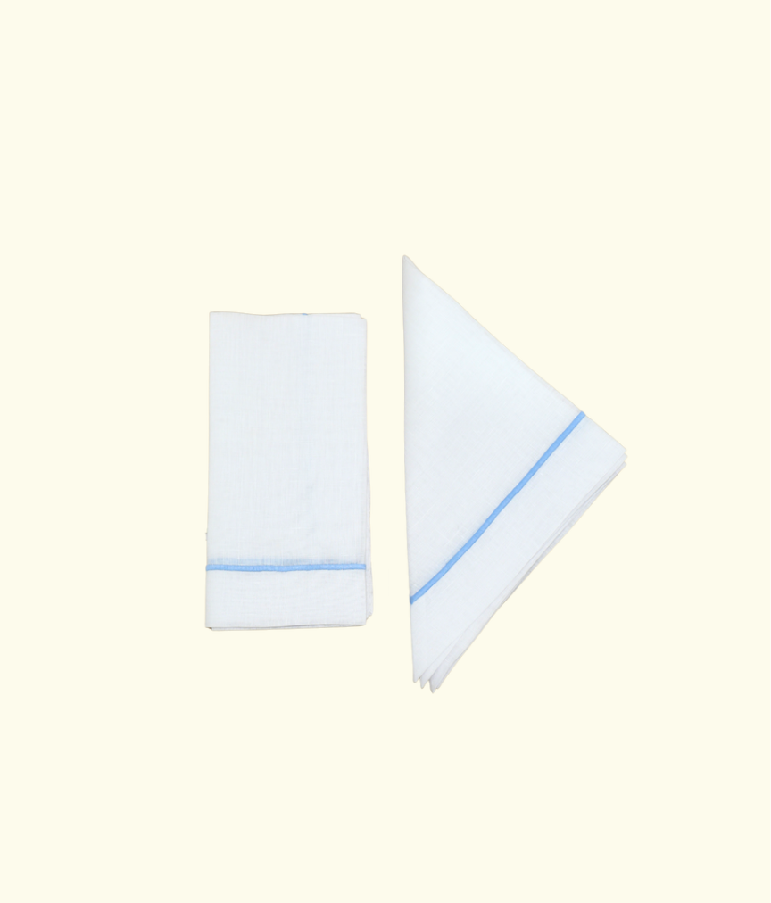 Blanco Napkins, Ivory / Azul