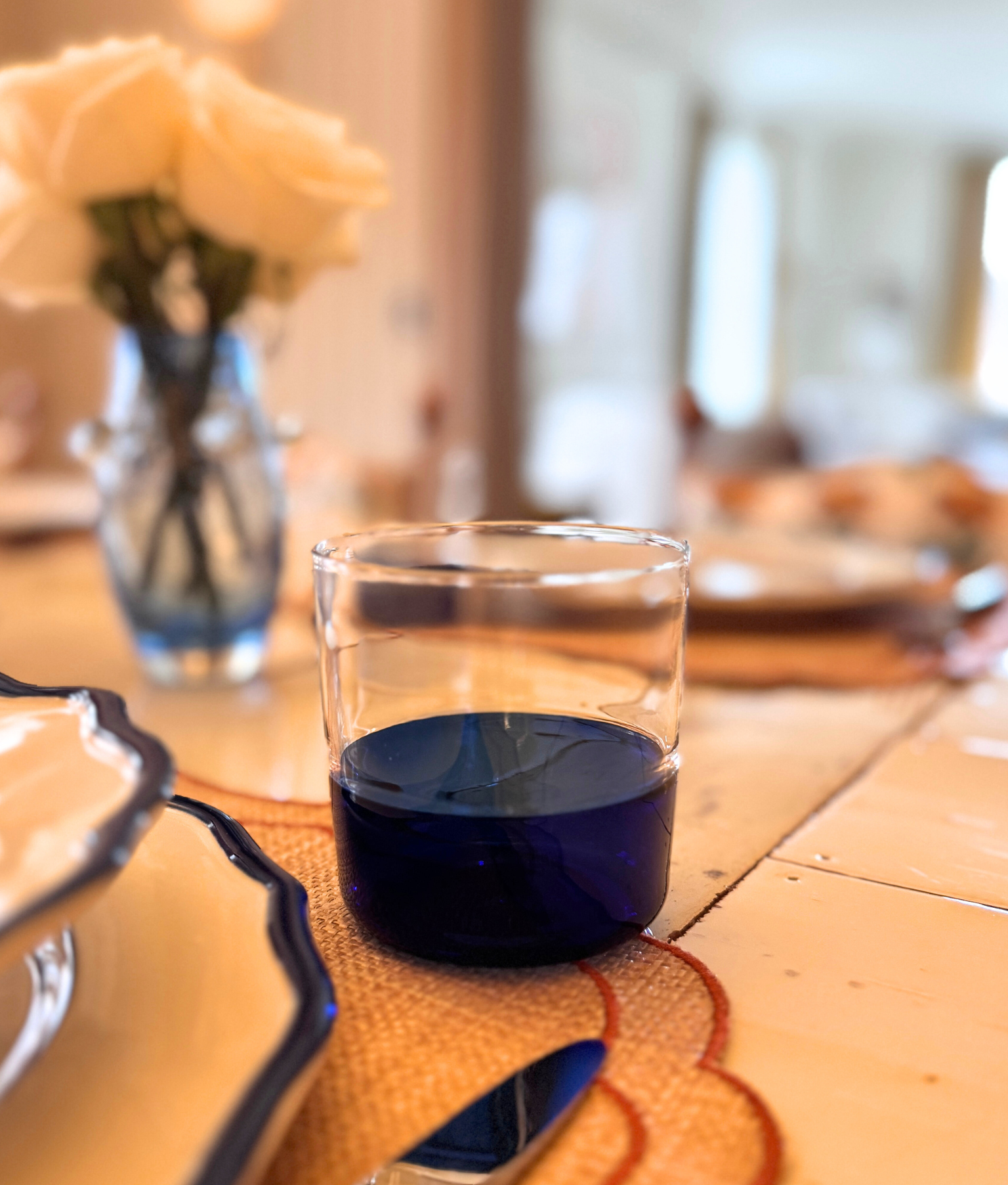 Water Glass, Clear / Blue