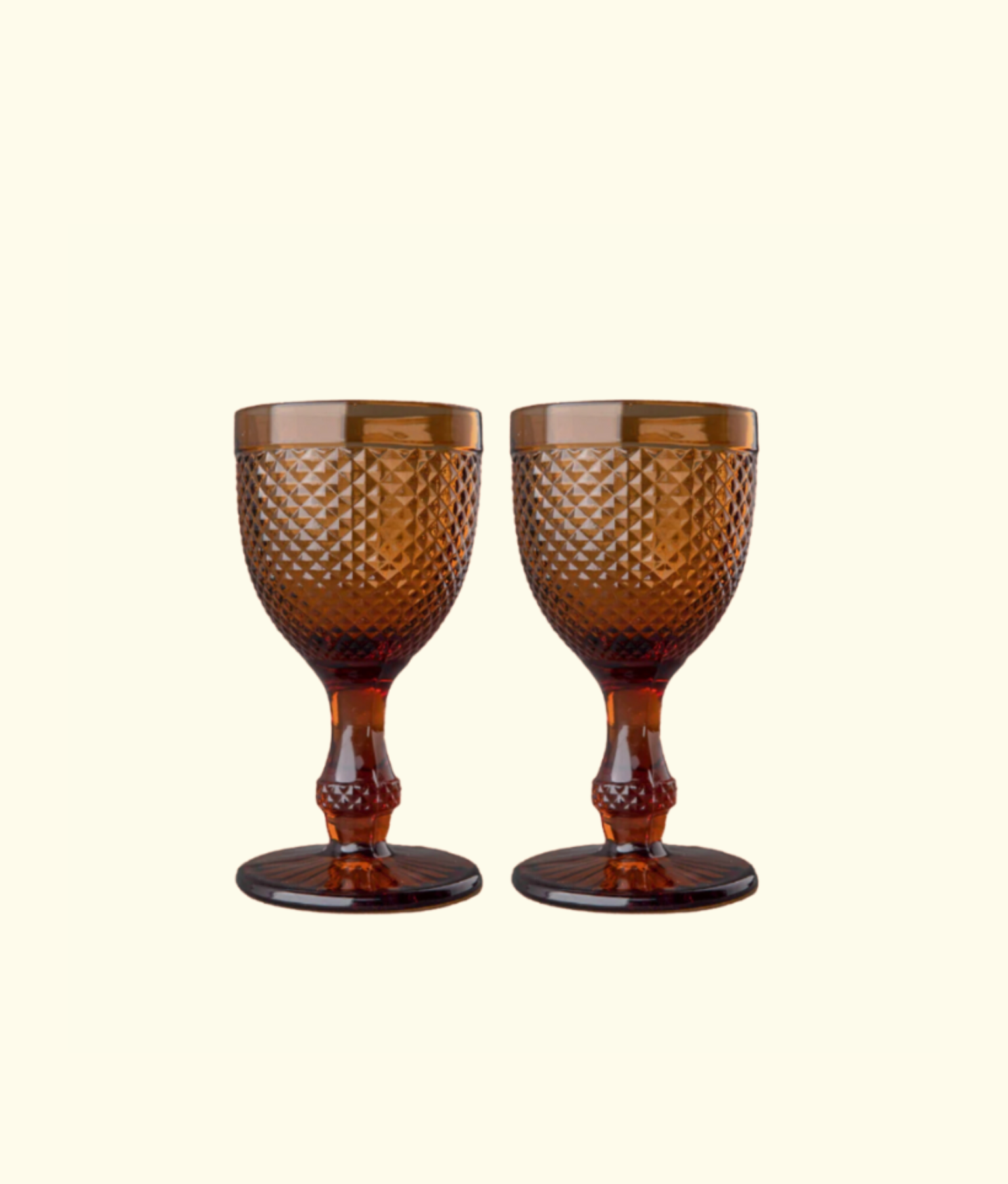Stemmed Water Glass, Dark Amber