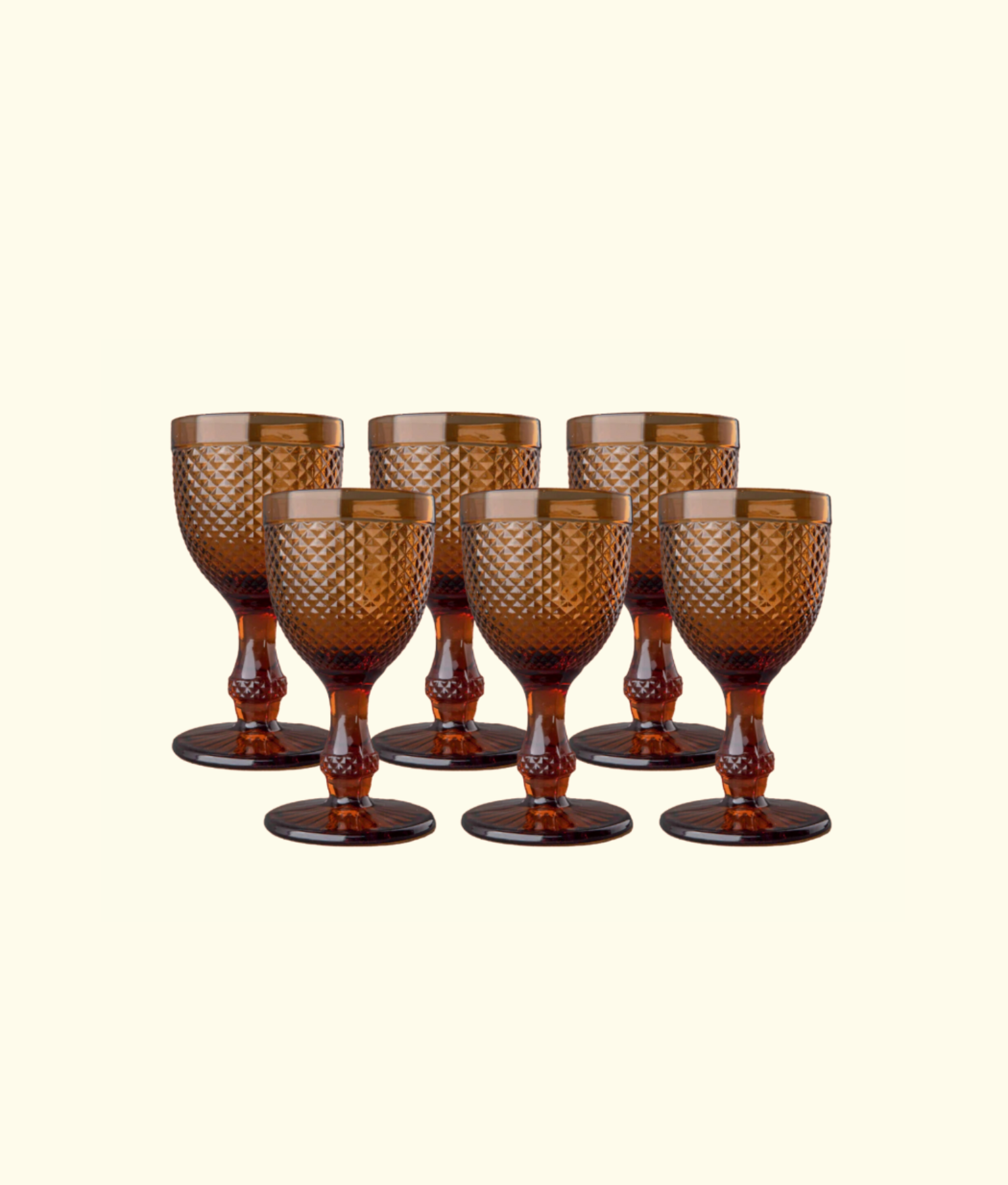 Stemmed Water Glass, Dark Amber