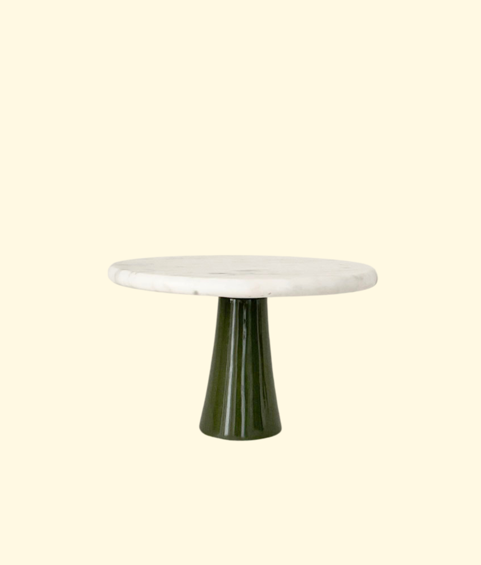 Roma Lacquered Marble Cake Stand, Olive