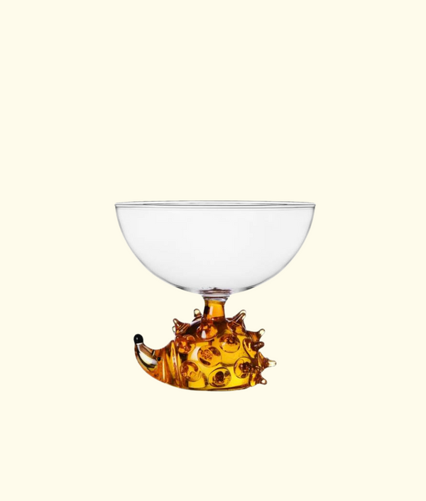 Glass Small Bowl, Amber Hedgehog
