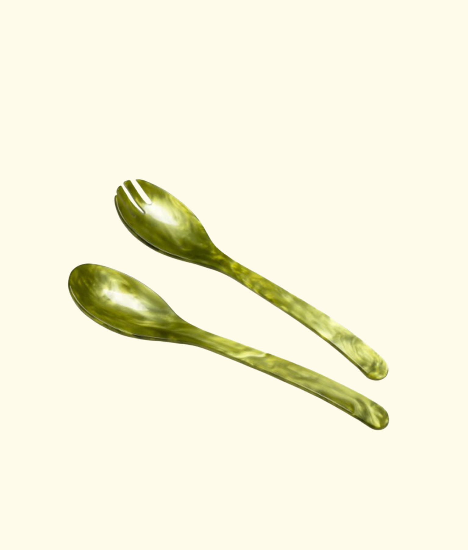 Salad Cutlery Set, Olive