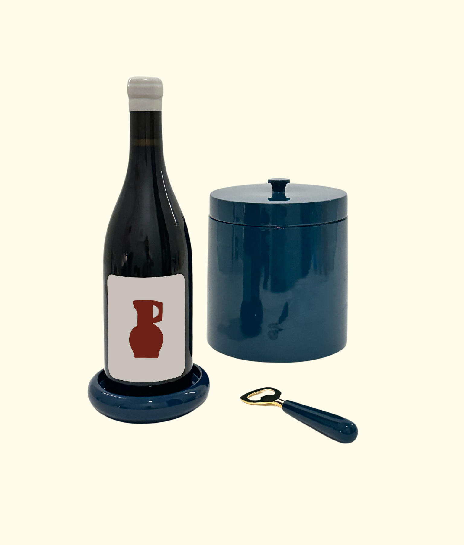 Roma Lacquered Bar Set, Blue