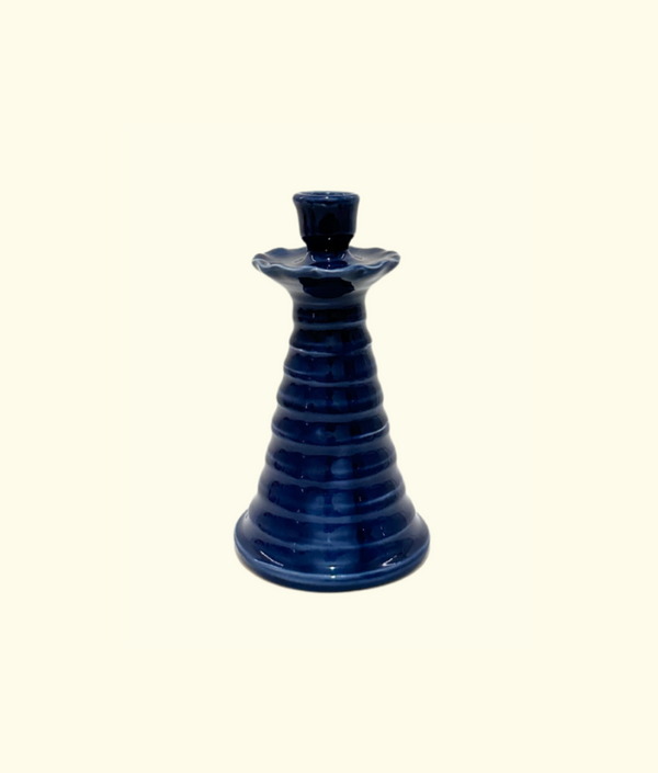 Ruffle Candleholder, Azul