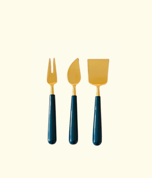 Roma Lacquered Formaggio Serving Set, Blue