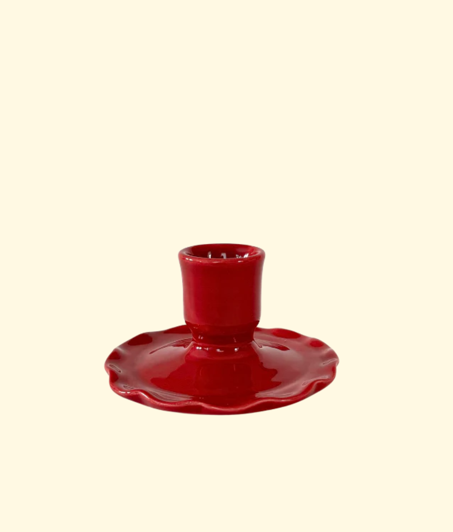 Frill Candleholder, Crimson