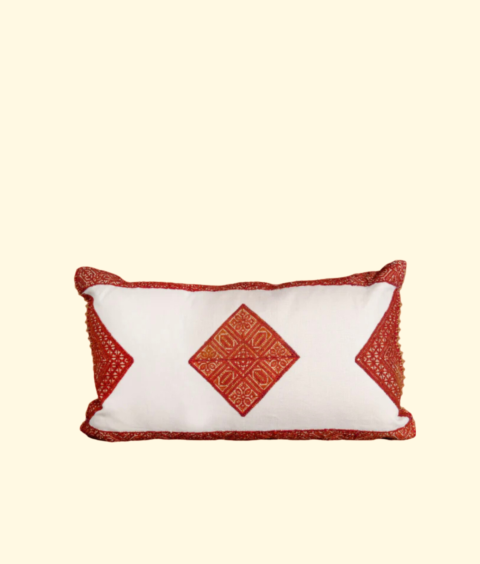 Bogart and Bergman Pillow, Ivory / Red