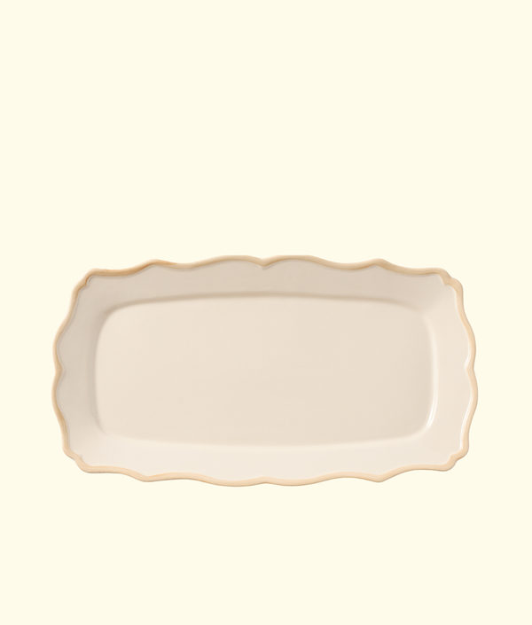 Colette Rectangular Tray, Beige