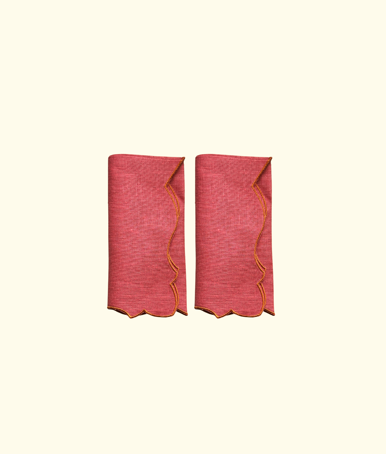 Angelina Linen Napkins, Cassis / Orange